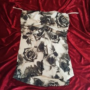 Strapeless cocktail blouse